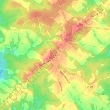 Mappa topografica Bethel, altitudine, rilievo