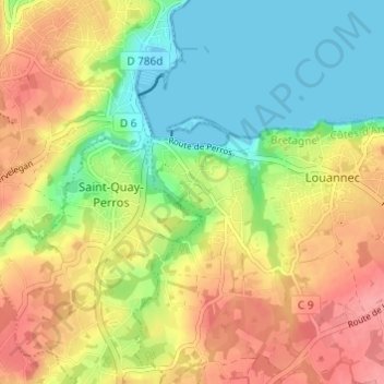Mappa topografica Kernu, altitudine, rilievo