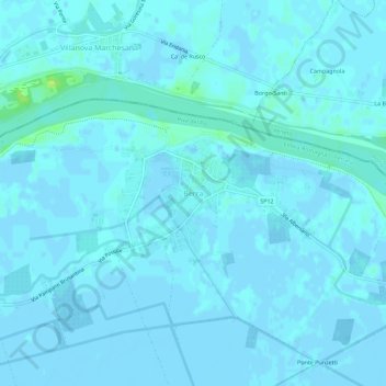 Mappa topografica Berra, altitudine, rilievo