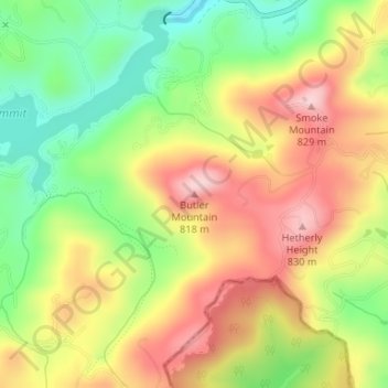 Mappa topografica Butler Mountain, altitudine, rilievo