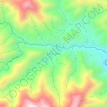Mappa topografica Santa Rita, altitudine, rilievo