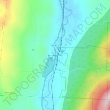 Mappa topografica South Wallingford, altitudine, rilievo