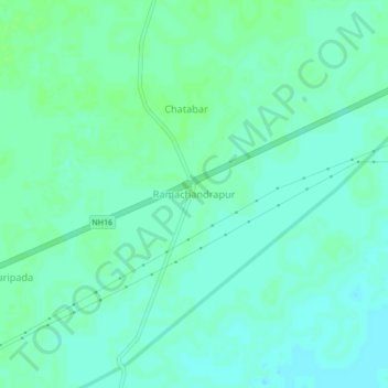 Mappa topografica Ramachandrapur, altitudine, rilievo