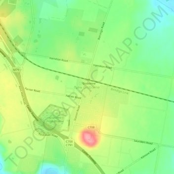 Mappa topografica New Gisborne, altitudine, rilievo