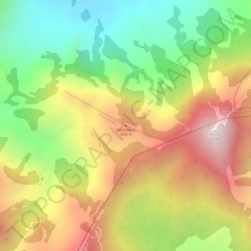 Mappa topografica Serra Verde, altitudine, rilievo