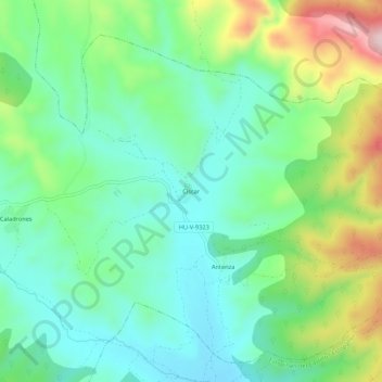 Mappa topografica Ciscar, altitudine, rilievo