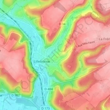 Mappa topografica La Côte Blanche, altitudine, rilievo
