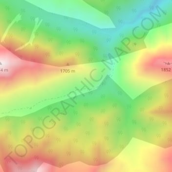 Mappa topografica Dibecik, altitudine, rilievo