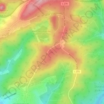 Mappa topografica Pfaffenkopf, altitudine, rilievo