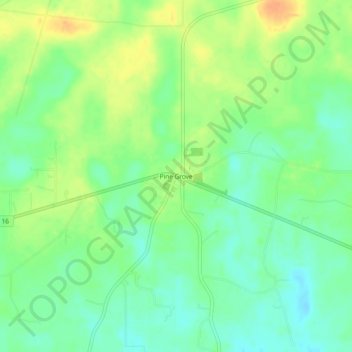 Mappa topografica Pine Grove, altitudine, rilievo
