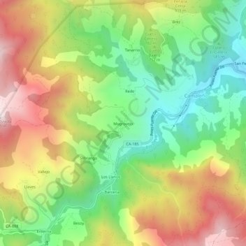 Mappa topografica Mogrovejo, altitudine, rilievo
