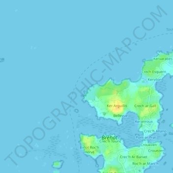 Mappa topografica Ot Plat, altitudine, rilievo