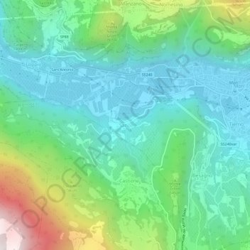 Mappa topografica Sano, altitudine, rilievo