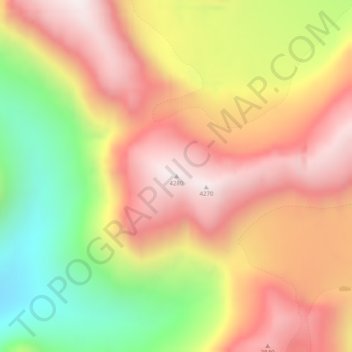 Mappa topografica 4280, altitudine, rilievo