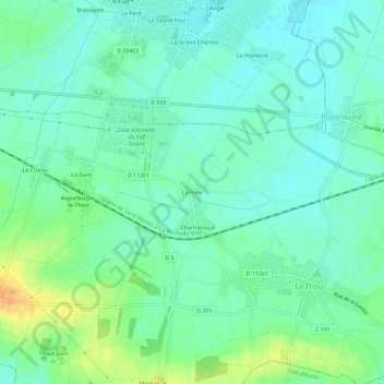 Mappa topografica La Folie, altitudine, rilievo