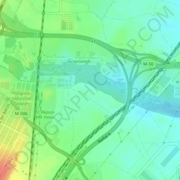 Mappa topografica Ayudén, altitudine, rilievo