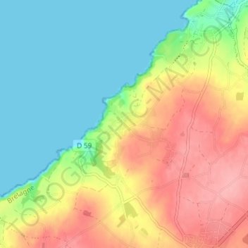 Mappa topografica La Cotentin, altitudine, rilievo