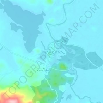 Mappa topografica Papayal, altitudine, rilievo