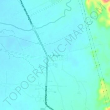 Mappa topografica Los Angeles, altitudine, rilievo