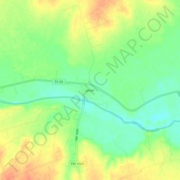 Mappa topografica Jonah, altitudine, rilievo