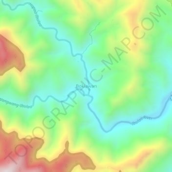 Mappa topografica Bokiawan, altitudine, rilievo