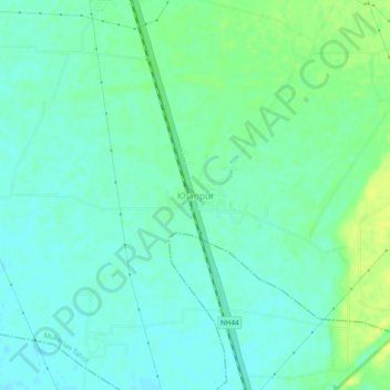 Mappa topografica Khanpur, altitudine, rilievo