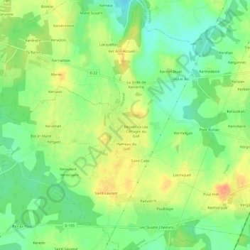 Mappa topografica Lotissement du Golf, altitudine, rilievo