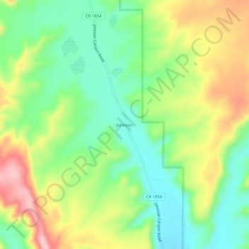 Mappa topografica Johnson, altitudine, rilievo