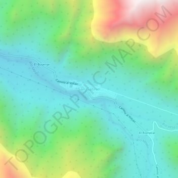 Mappa topografica San Gabriel, altitudine, rilievo