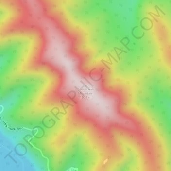 Mappa topografica Corkscrew Mountain, altitudine, rilievo
