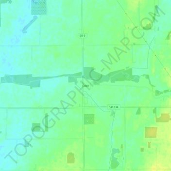 Mappa topografica Eden, altitudine, rilievo