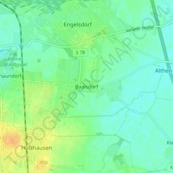 Mappa topografica Baalsdorf, altitudine, rilievo