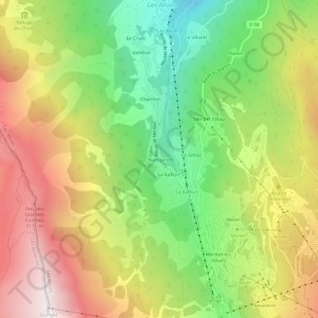 Mappa topografica Nantgerel, altitudine, rilievo