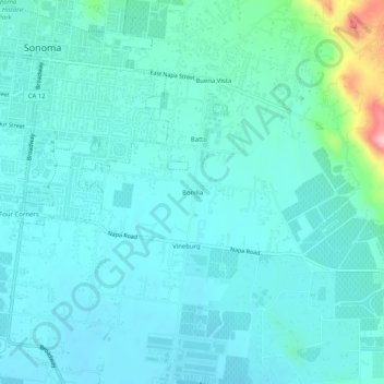 Mappa topografica Bonilla, altitudine, rilievo