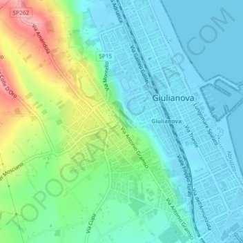 Mappa topografica Belvedere, altitudine, rilievo