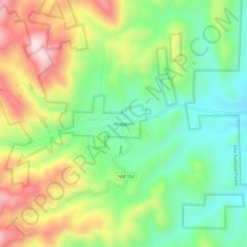Mappa topografica Kingston, altitudine, rilievo