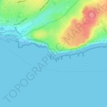 Mappa topografica Orcombe Point, altitudine, rilievo