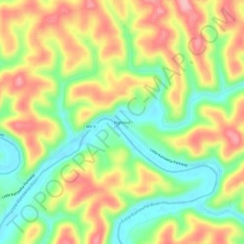 Mappa topografica Bigbend, altitudine, rilievo