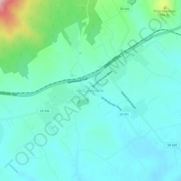 Mappa topografica McGaheysville, altitudine, rilievo