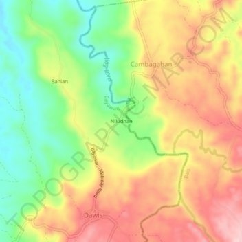 Mappa topografica Niludhan, altitudine, rilievo
