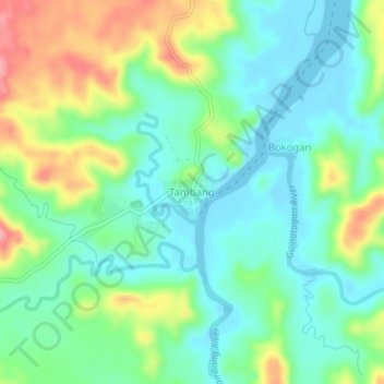 Mappa topografica Tambang, altitudine, rilievo