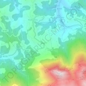 Mappa topografica Larraitz, altitudine, rilievo