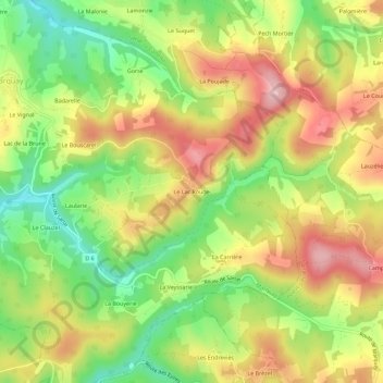 Mappa topografica Le Lac Rouge, altitudine, rilievo