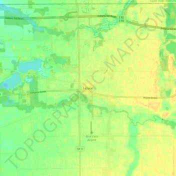 Mappa topografica Howe, altitudine, rilievo