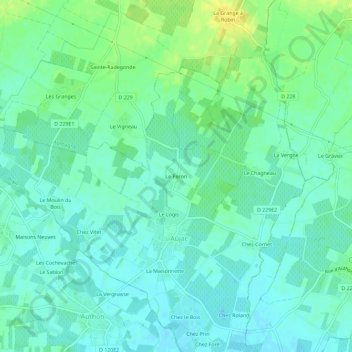 Mappa topografica Le Peron, altitudine, rilievo