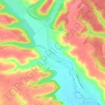 Mappa topografica Gaia, altitudine, rilievo