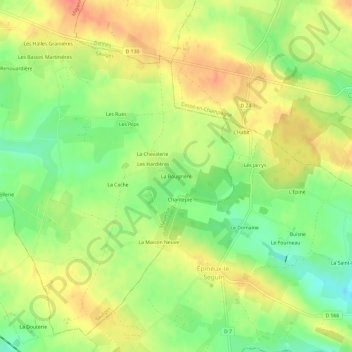 Mappa topografica La Bougrière, altitudine, rilievo