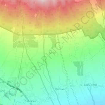 Mappa topografica Mi-isi, altitudine, rilievo