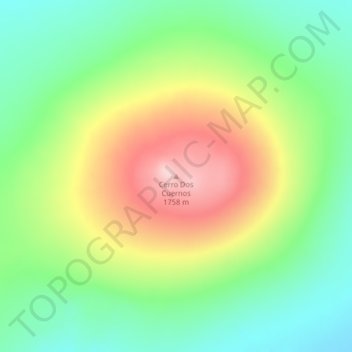Mappa topografica Cerro Dos Cuernos, altitudine, rilievo