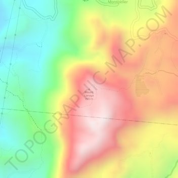 Mappa topografica Mount Lanaya, altitudine, rilievo